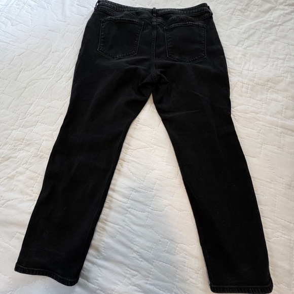 WOMENS/LADIES OLD NAVY WOW STRAIGHT HIGH RISE DENIM JEANS-SIZE 18 PETITE-BLK - Picture 2 of 13